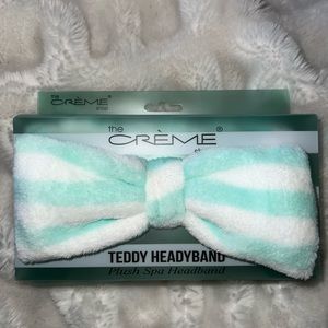 The Creme Shop plush Spa Teddy Headyband Mint Green Striped